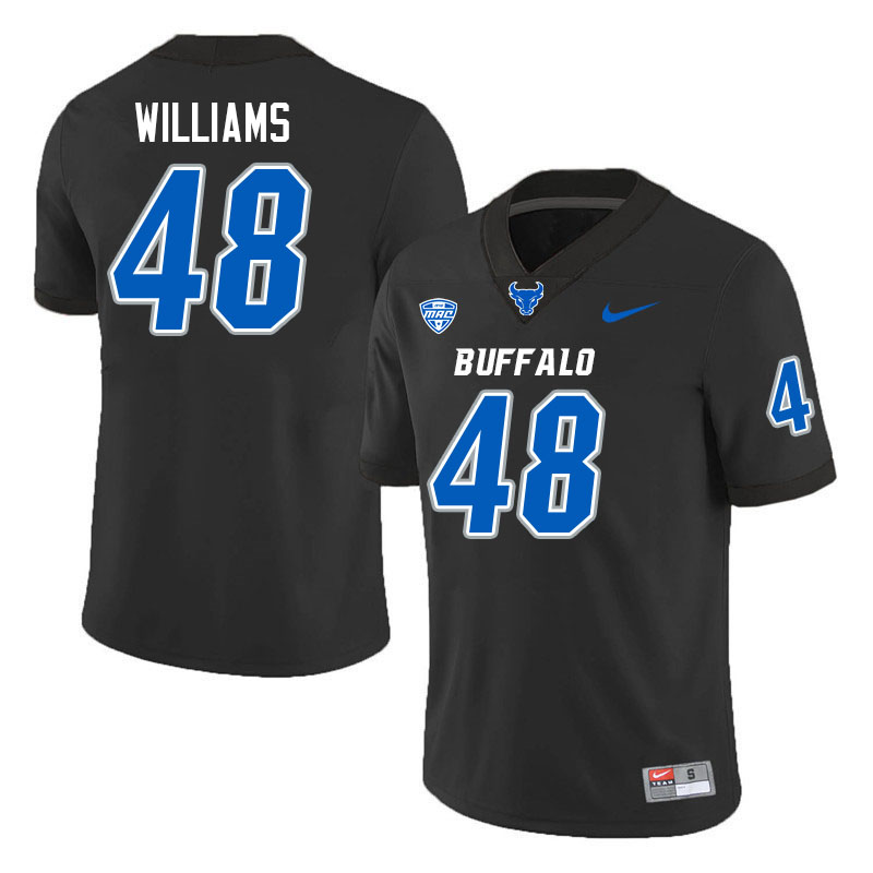 Buffalo Bulls #48 Thomas Williams College Football Jerseys Stitched-Black